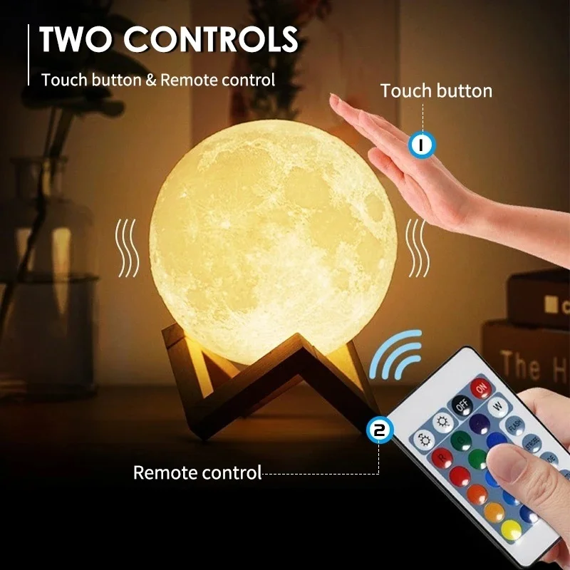 Moon Lamp LED Night Light USB Rechargeable Remote Control Touch Lights Table Desk 20Lights
Moon Lamp LED Night Light USB Rechargeable Remote Control Touch Lights Table Desk 20Lights