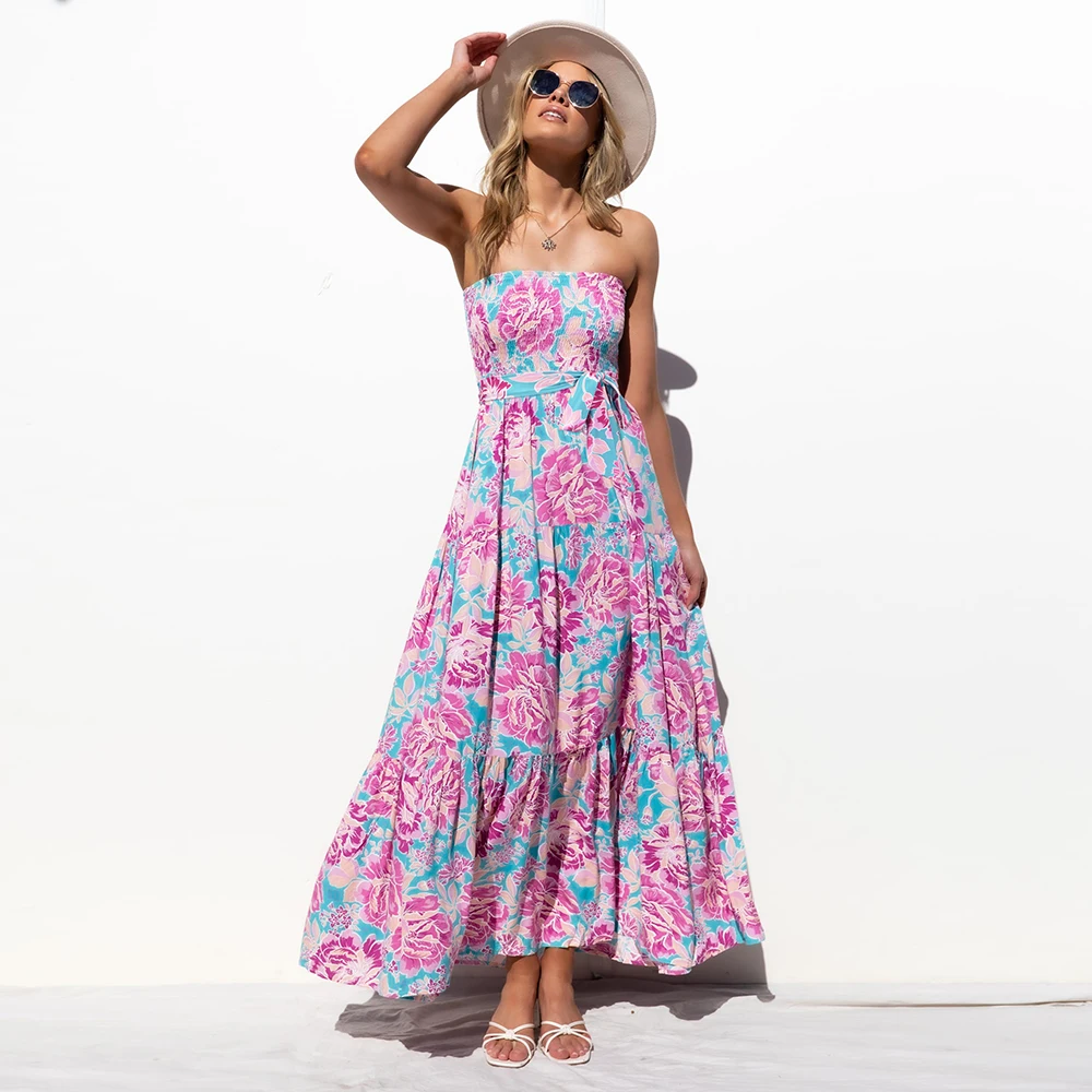 2022 New Women Summer Long Dress Floral Sleeveless Casual Strapless Ankle-Length Wear Streetwear Dress Clothes
2022 New Women Summer Long Dress Floral Sleeveless Casual Strapless Ankle-Length Wear Streetwear Dress Clothes