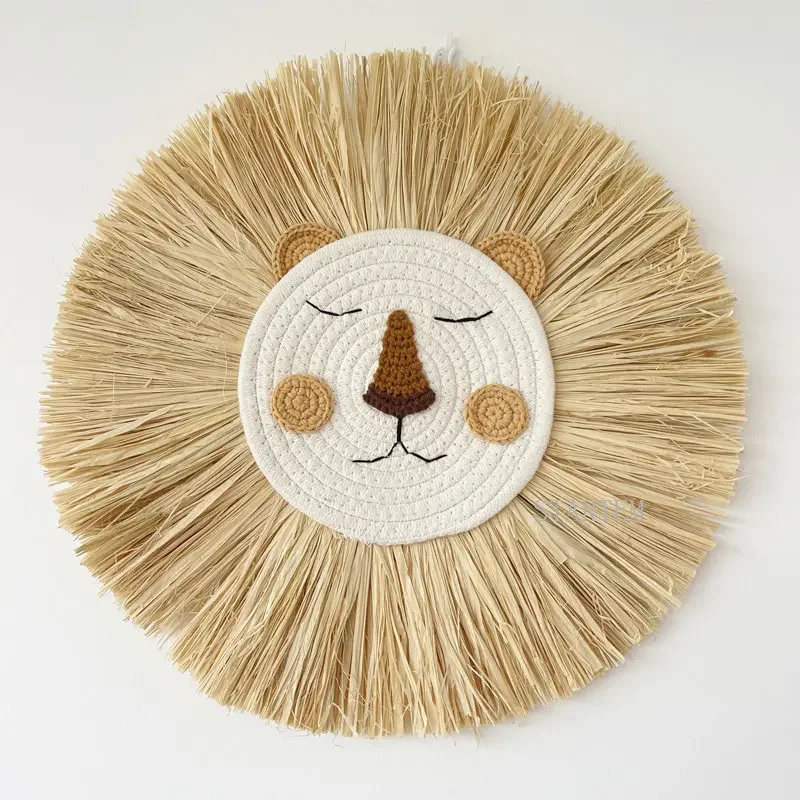 2pces INS Nordic Handmade Lion Wall Decor Cotton Thread Straw Woven Animal Head Wall Hanging Ornament for Nursery Decoration
2pces INS Nordic Handmade Lion Wall Decor Cotton Thread Straw Woven Animal Head Wall Hanging Ornament for Nursery Decoration