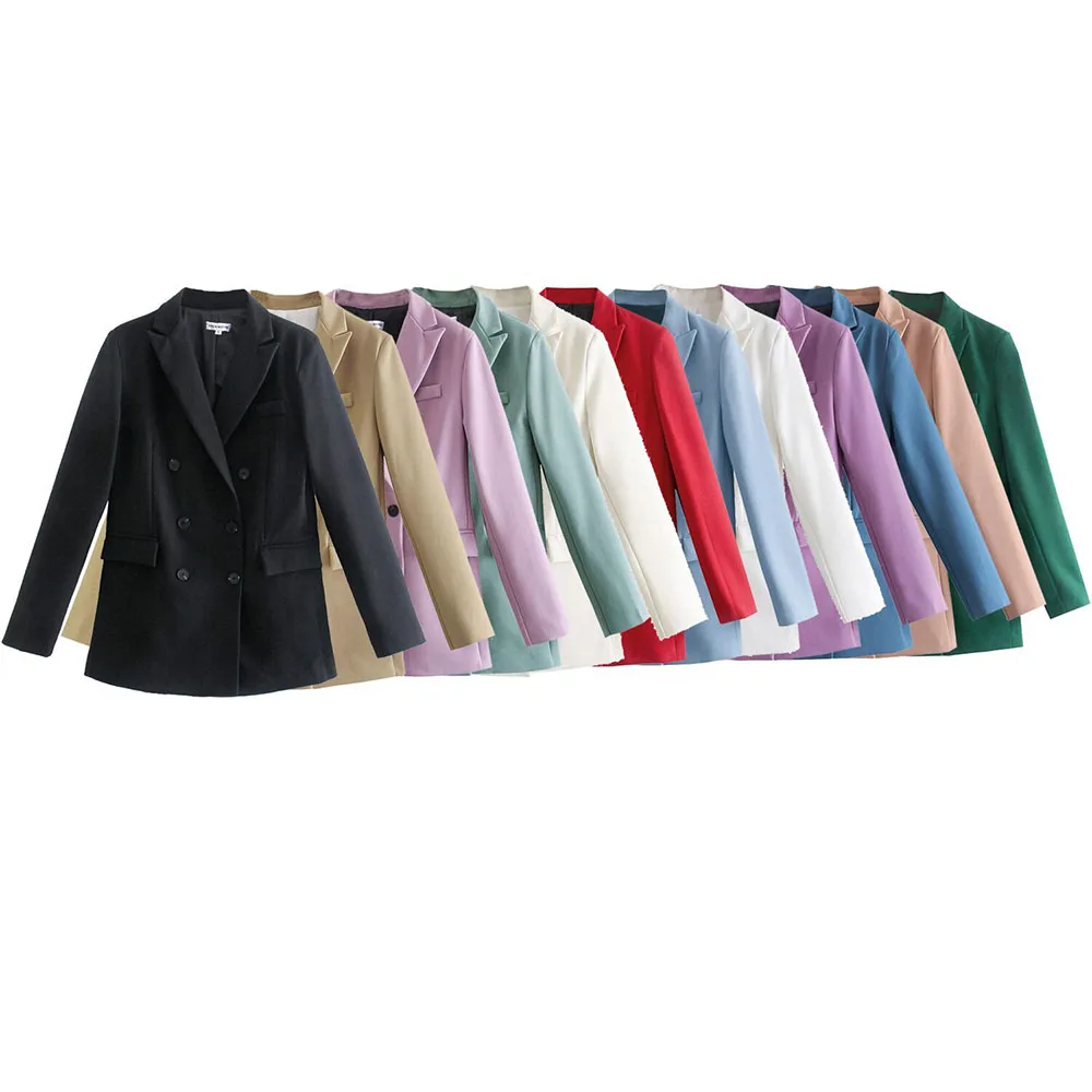 Women's Summer 2022 New Fashion Casual Chic Double Breasted Blazer Retro Lapel Long Sleeve Pockets Solid Color y2k Top Mujer
Women's Summer 2022 New Fashion Casual Chic Double Breasted Blazer Retro Lapel Long Sleeve Pockets Solid Color y2k Top Mujer