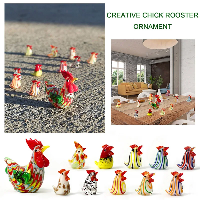 Creative Chick Rooster Glass Beads Color Animal Chicken Desktop Ornaments Statue Miniatures House Accessories
Creative Chick Rooster Glass Beads Color Animal Chicken Desktop Ornaments Statue Miniatures House Accessories