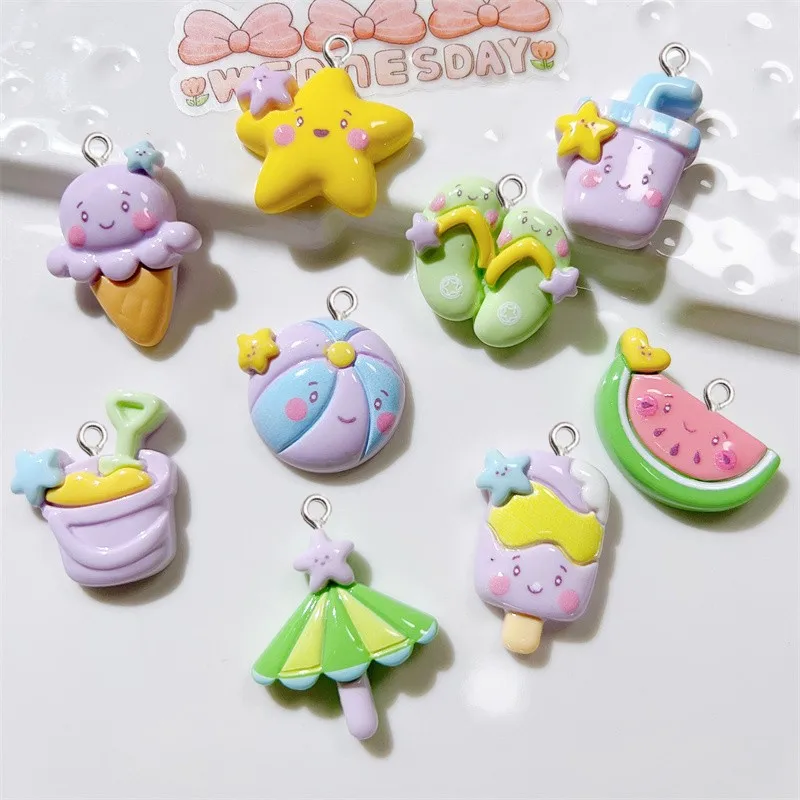 10Pcs Cartoon Star Slipper Watermelon Resin Charms Girl Necklace Earrings Pendant Keychain Phone Kawaii Decor DIY Jewelry Making
10Pcs Cartoon Star Slipper Watermelon Resin Charms Girl Necklace Earrings Pendant Keychain Phone Kawaii Decor DIY Jewelry Making