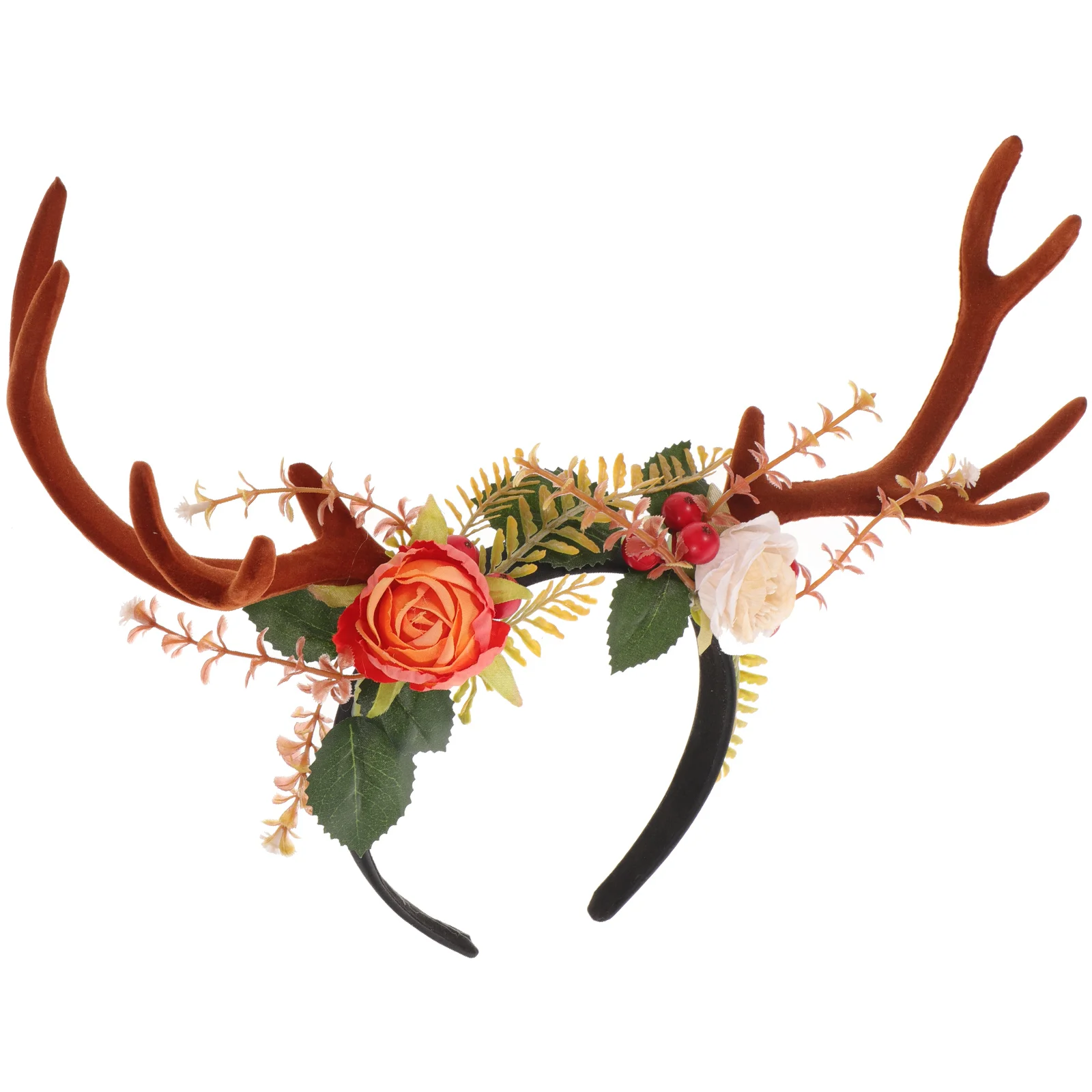 

Flocked Elk Headband Hair Hoops Xmas Tie The Flowers Christmas Headbands Decors Antler Hairband Fabric Child Ties