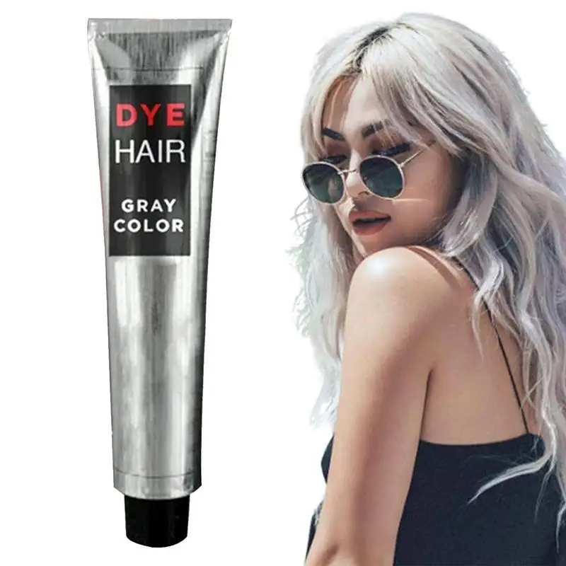 

100ml Smoky Gray Hair Dye Cream Punk Style Light Gray Fashion Nature Color Permanent Super Hair Cream Hair Temporary Hair Dyeing