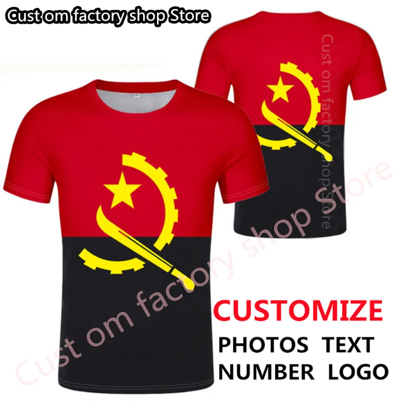 ANGOLA t shirt free custom made name number white black flags red ao ago diy t-shirt print portuguese text word Angolan clothing
ANGOLA t shirt free custom made name number white black flags red ao ago diy t-shirt print portuguese text word Angolan clothing