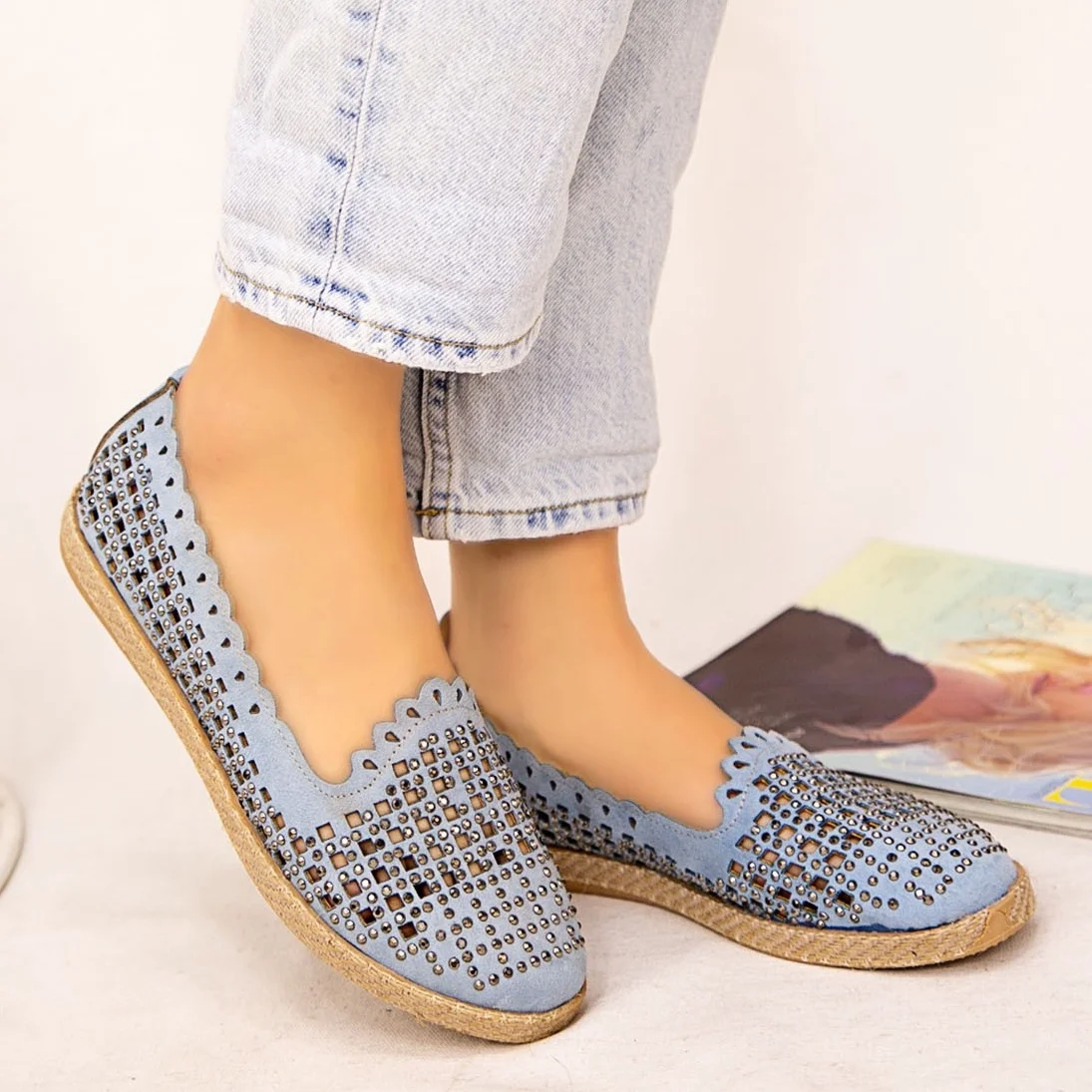 Tonar Bebe Blue Suede Beads Embroidered Ballerina Women Shoes Spring Summer New Season Casual Cool Casual Style Elegant Summer
Tonar Bebe Blue Suede Beads Embroidered Ballerina Women Shoes Spring Summer New Season Casual Cool Casual Style Elegant Summer