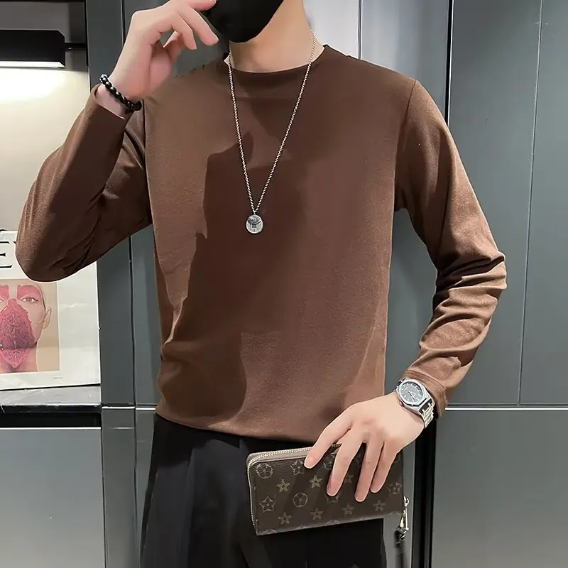 Men's Fashion Autumn Thick Warm T-shirts Underwear Solid Color Round Collar Slim Fit Korean Style Hommo Sweatshirts Man Clothes
Men's Fashion Autumn Thick Warm T-shirts Underwear Solid Color Round Collar Slim Fit Korean Style Hommo Sweatshirts Man Clothes