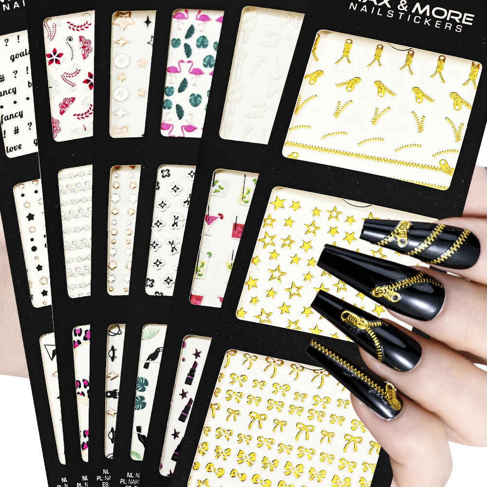 3D Gold Nail Stickers Set Golden zipper Creativity Design Nail Sliders Adhesive Star/Bowknot Decal Manicure Foil Decorations Kit
3D Gold Nail Stickers Set Golden zipper Creativity Design Nail Sliders Adhesive Star/Bowknot Decal Manicure Foil Decorations Kit