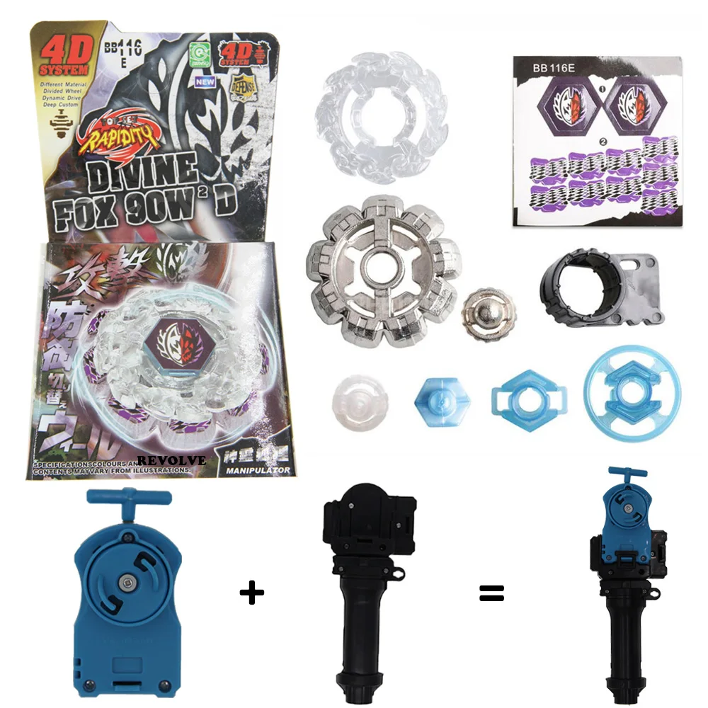 

B-X TOUPIE BURST BEYBLADE 2021 Earth Aquila Dark Wolf Divine Fox Nightmare Rex with grip + blue launcher