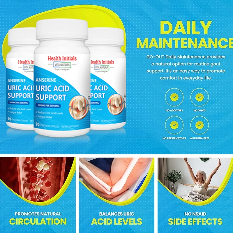 Anserine Fish Extract 15,000 mg for Gout Relief and Uric Acid Buildup Supplement (90 Vegetarian Capsules)
Anserine Fish Extract 15,000 mg for Gout Relief and Uric Acid Buildup Supplement (90 Vegetarian Capsules)