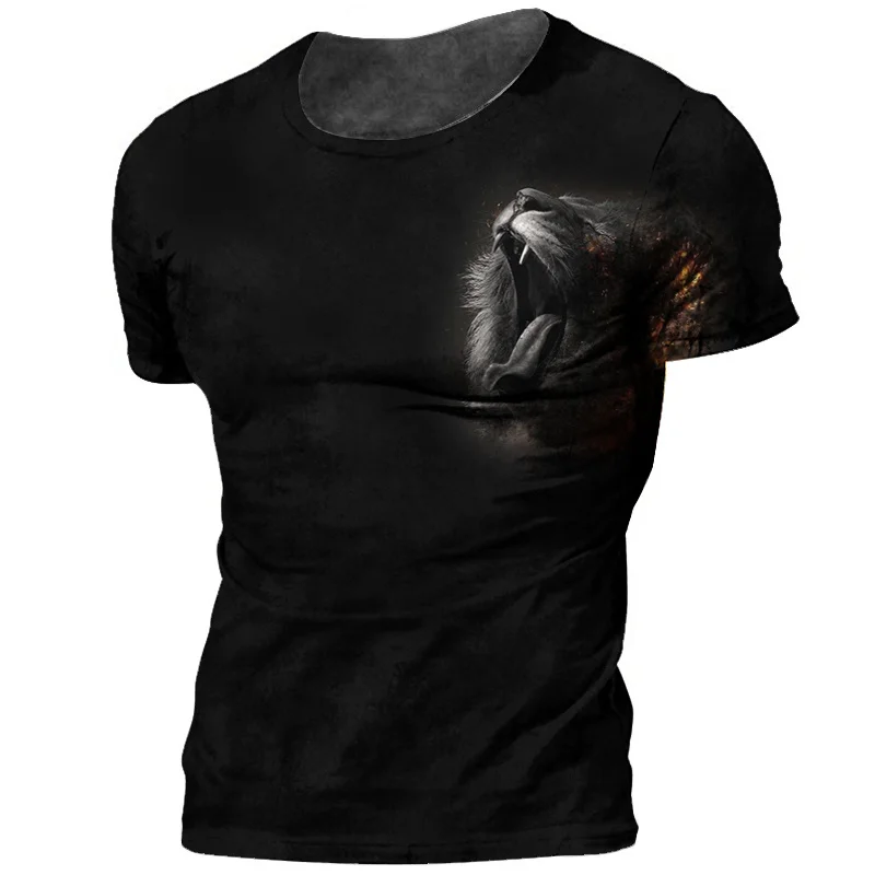 Black animal lion New Pattern Polyester Men's Wear Short Sleeve T-Shirt Printed Clothes Round Neck Summer Leisure Originality In
Black animal lion New Pattern Polyester Men's Wear Short Sleeve T-Shirt Printed Clothes Round Neck Summer Leisure Originality In