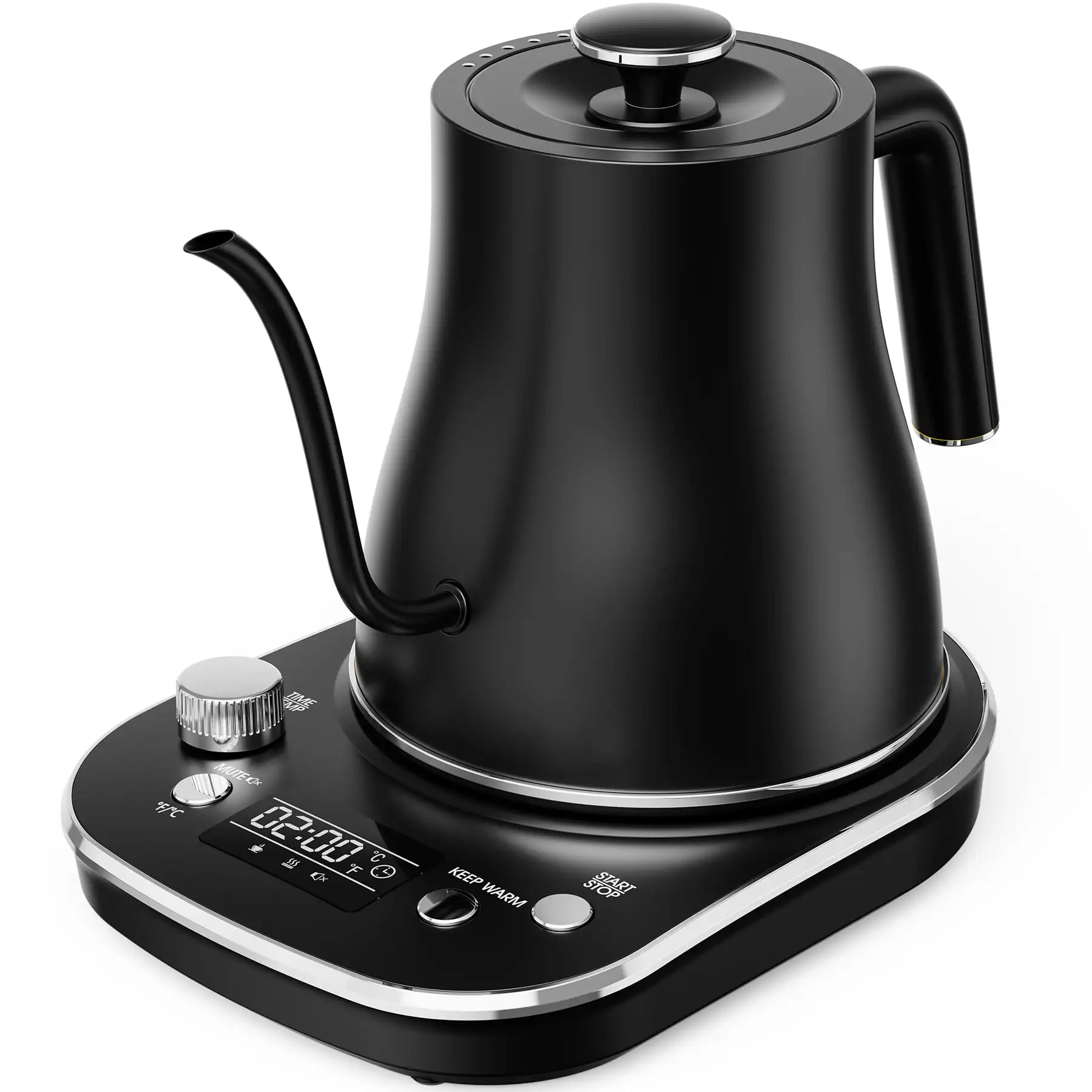1200W Electric Kettle Temperature Control with LED Display, 100% Stainless Steel Electric Gooseneck Kettle for Pour-over Coffee
1200W Electric Kettle Temperature Control with LED Display, 100% Stainless Steel Electric Gooseneck Kettle for Pour-over Coffee