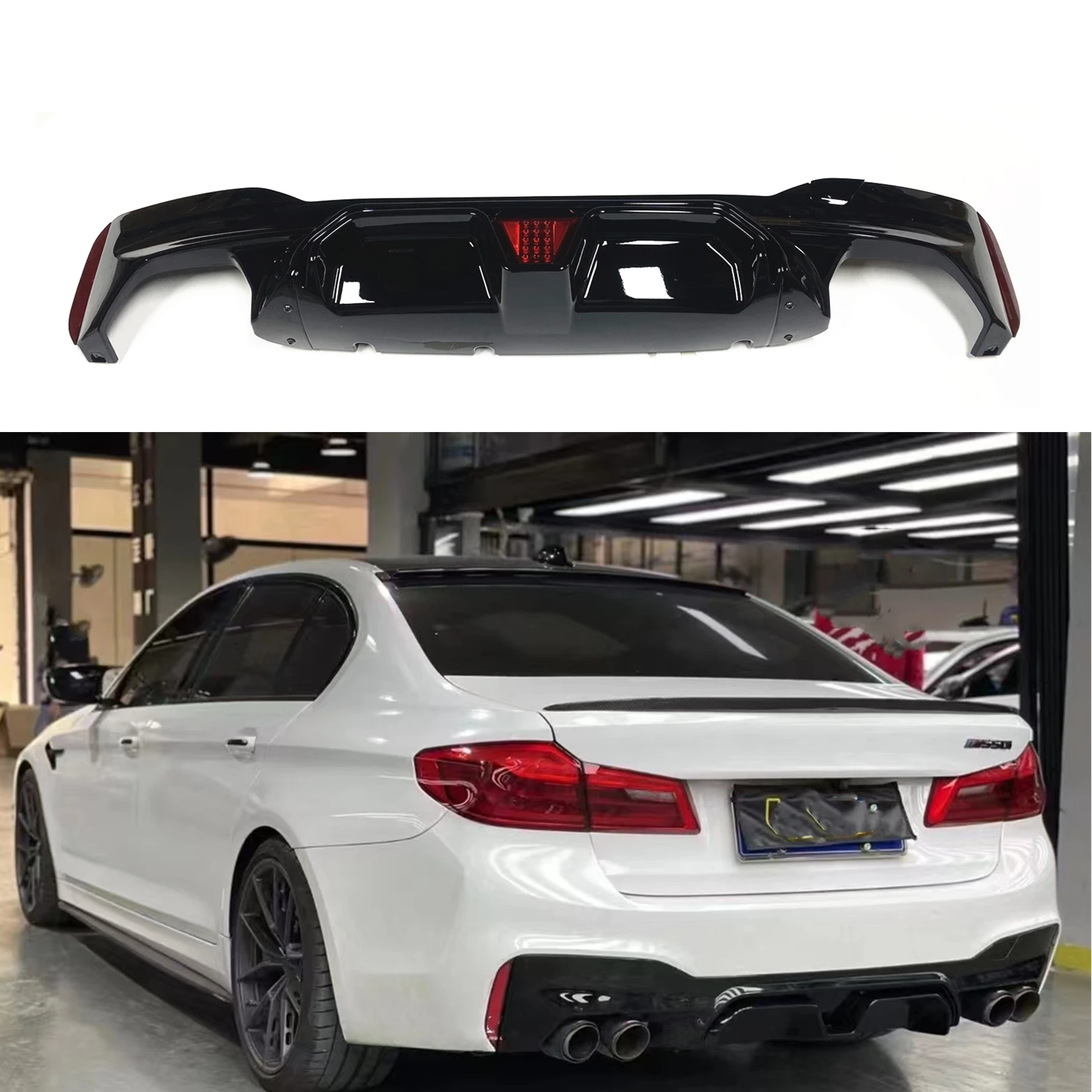 5 Series Rear Bumper Diffuser Lip W/ Light For BMW G30 G38 2017-2021 Glossy Black Car Boot Body Kit Guard Splitter Spoiler Plate
5 Series Rear Bumper Diffuser Lip W/ Light For BMW G30 G38 2017-2021 Glossy Black Car Boot Body Kit Guard Splitter Spoiler Plate