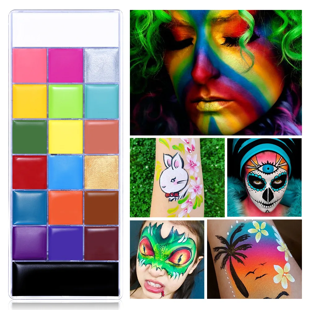 20 Colors Face Body Painting Oil Safe Kids Flash Tattoo Painting Art Halloween Party Makeup Fancy Dress Beauty Palette Paint
20 Colors Face Body Painting Oil Safe Kids Flash Tattoo Painting Art Halloween Party Makeup Fancy Dress Beauty Palette Paint