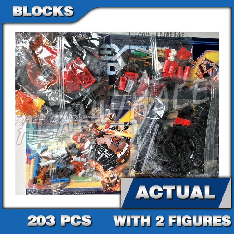 

203pcs Nexoes Knights Moltor Lava Smasher Gigantic Rock Fists Book of Chaos 10481 Building Blocks Set Compatible with Model