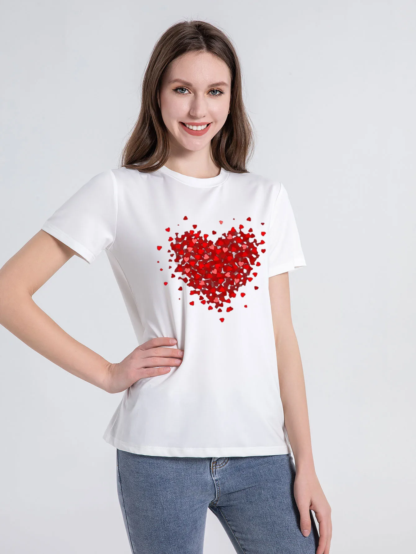 YRYT New Summer Fashion Women's Top Distributed Love Printed Crewneck Color Cotton Short Sleeve Printed T-shirt Women
YRYT New Summer Fashion Women's Top Distributed Love Printed Crewneck Color Cotton Short Sleeve Printed T-shirt Women