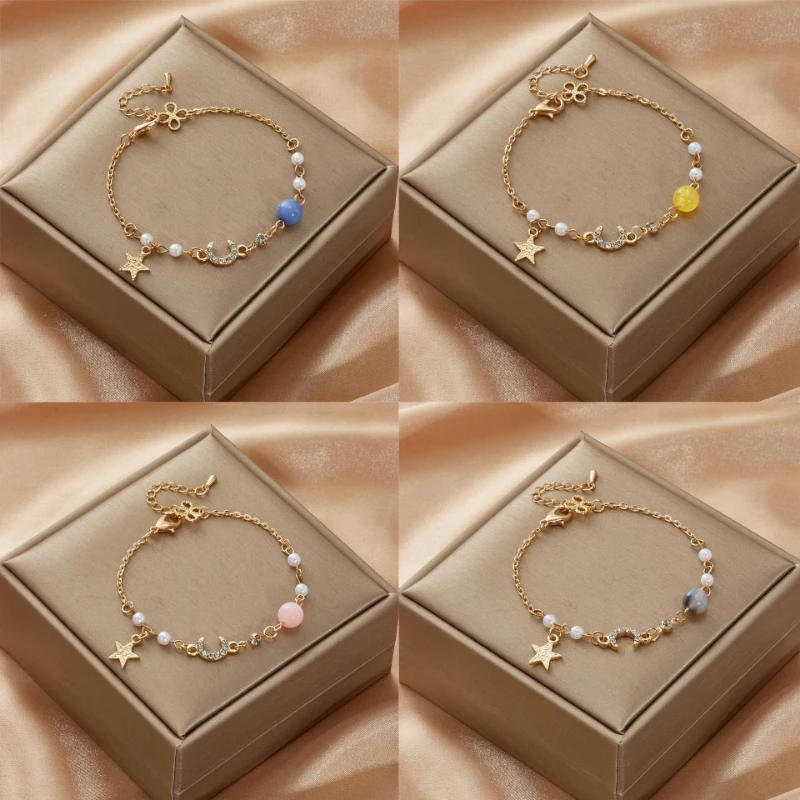 Korean Temperament Ladies Imitation Pearl Bracelet Exquisite Luxury Star Moon Jewelry Bohemian Charm Bracelet
Korean Temperament Ladies Imitation Pearl Bracelet Exquisite Luxury Star Moon Jewelry Bohemian Charm Bracelet