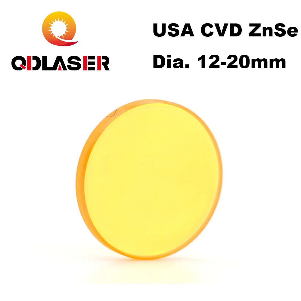 

QDLASER Focus Lens USA CVD ZnSe DIA 12 15 18 19.05 20 FL 38.1 50.8 63.5 76.2 101.6 127mm for CO2 Laser Engraving Cutting Machine