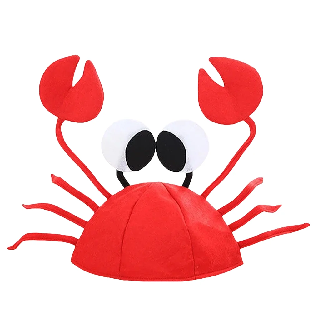 

Crab Hat Adult Halloween Costume Children Cap Red Flannel Women's Role-play Funny