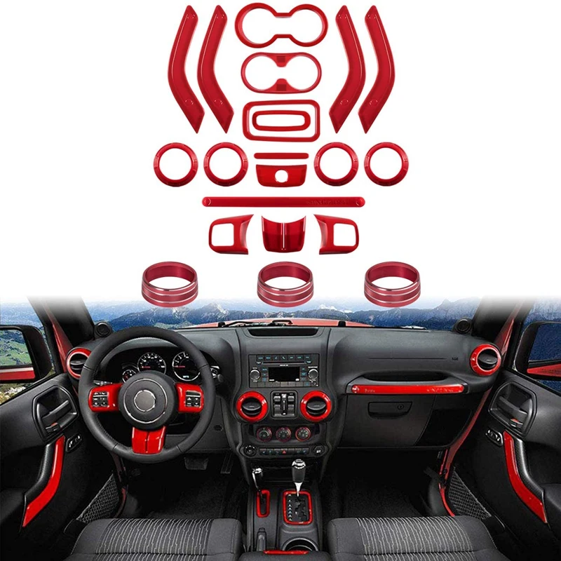 21 PCS Car Interior Decoration Trim Kit Steering Wheel & Center Console Trim For JK Jeep Wrangler 2011-2017 
21 PCS Car Interior Decoration Trim Kit Steering Wheel & Center Console Trim For JK Jeep Wrangler 2011-2017