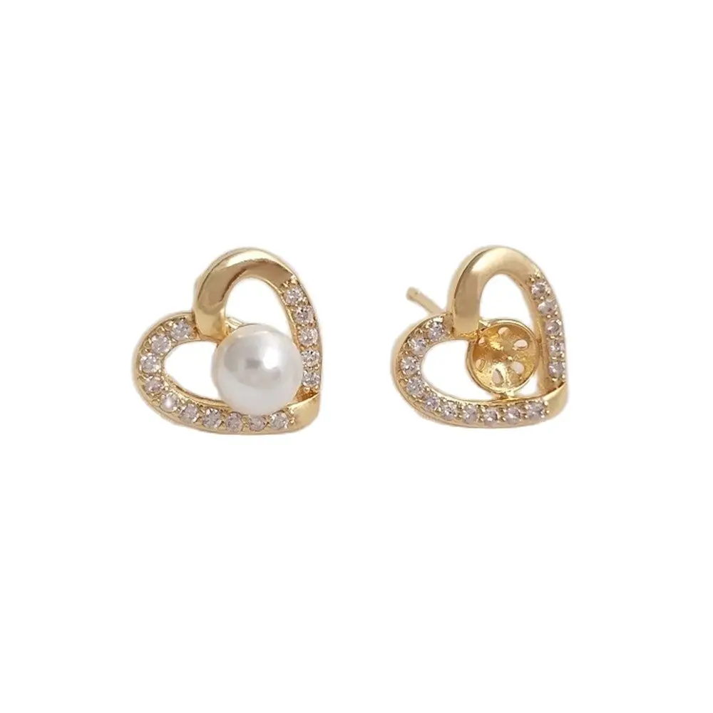 14K Gold Filled Plating Zircon heart pearl stud Heart-shaped S925 silver needle DIY pearl earring accessories
14K Gold Filled Plating Zircon heart pearl stud Heart-shaped S925 silver needle DIY pearl earring accessories