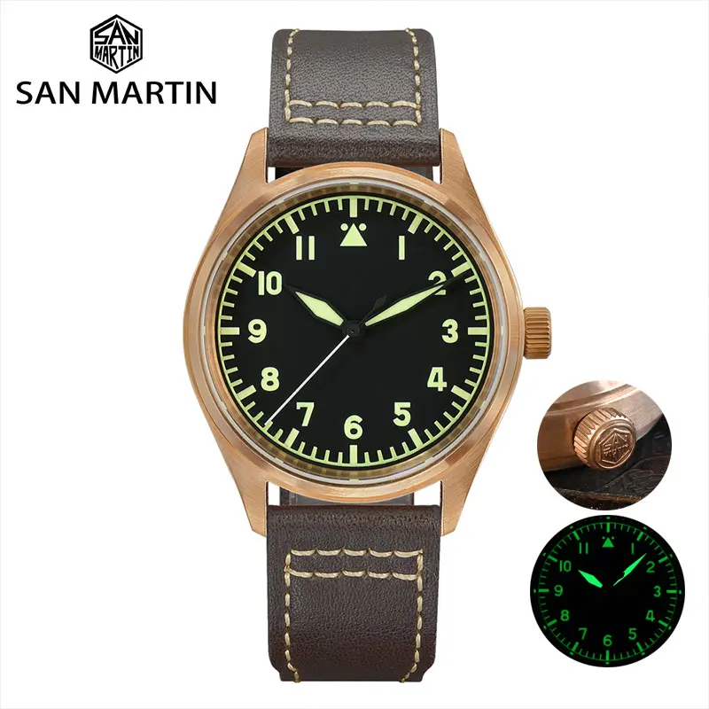 San Martin Cusn8 Bronze Diver Wrist watch YN55 Retro Men Automatic Mechanical Watch Luxury Luminous Sapphire 20 Bar Waterproof
San Martin Cusn8 Bronze Diver Wrist watch YN55 Retro Men Automatic Mechanical Watch Luxury Luminous Sapphire 20 Bar Waterproof