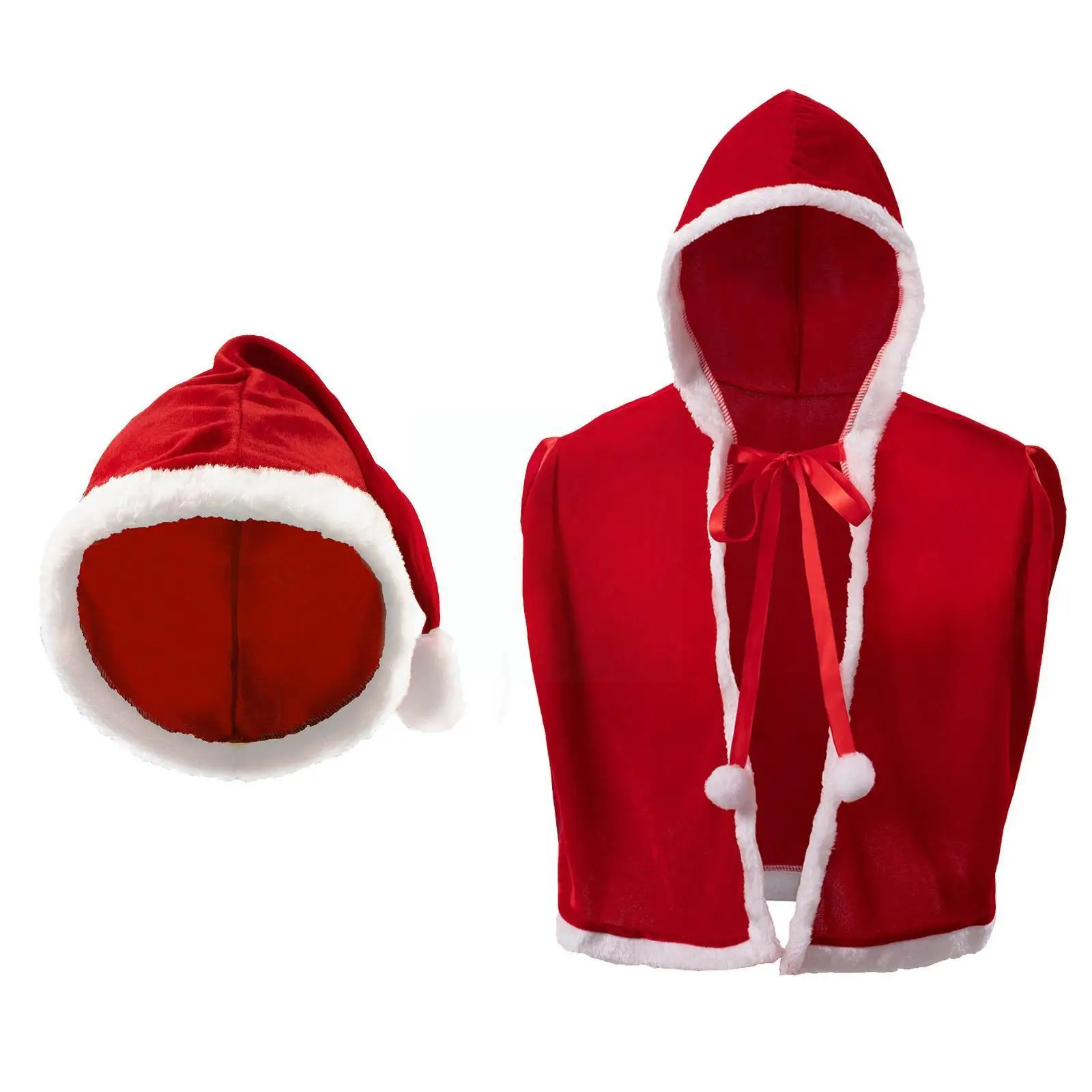 Xmas Shawl Vest Hat Santa Claus Shawl Hooded Lace Up Super Cloak Costume Cosplay Cape Velvet Comfortable Soft Christmas Q0C7
Xmas Shawl Vest Hat Santa Claus Shawl Hooded Lace Up Super Cloak Costume Cosplay Cape Velvet Comfortable Soft Christmas Q0C7