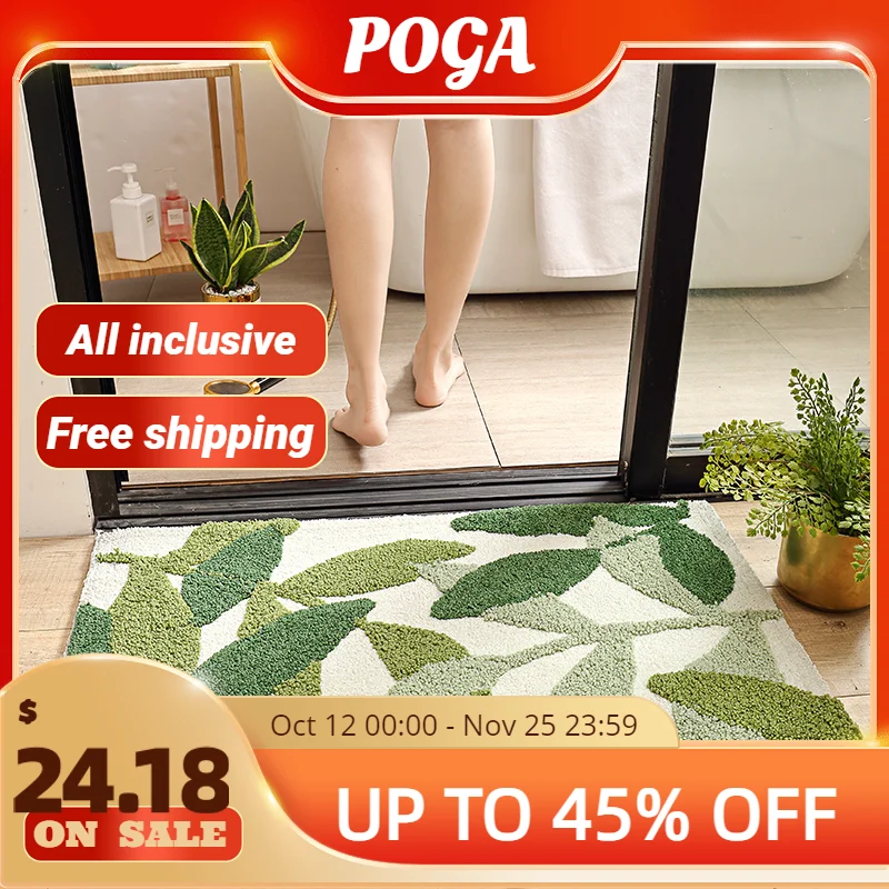 Honlaker Green Leaves Flocking Bath Mat Non slip Absorbent Microfiber Bathroom Rug Home Entrance Door Mat Super Soft Bath Carpet
Honlaker Green Leaves Flocking Bath Mat Non slip Absorbent Microfiber Bathroom Rug Home Entrance Door Mat Super Soft Bath Carpet