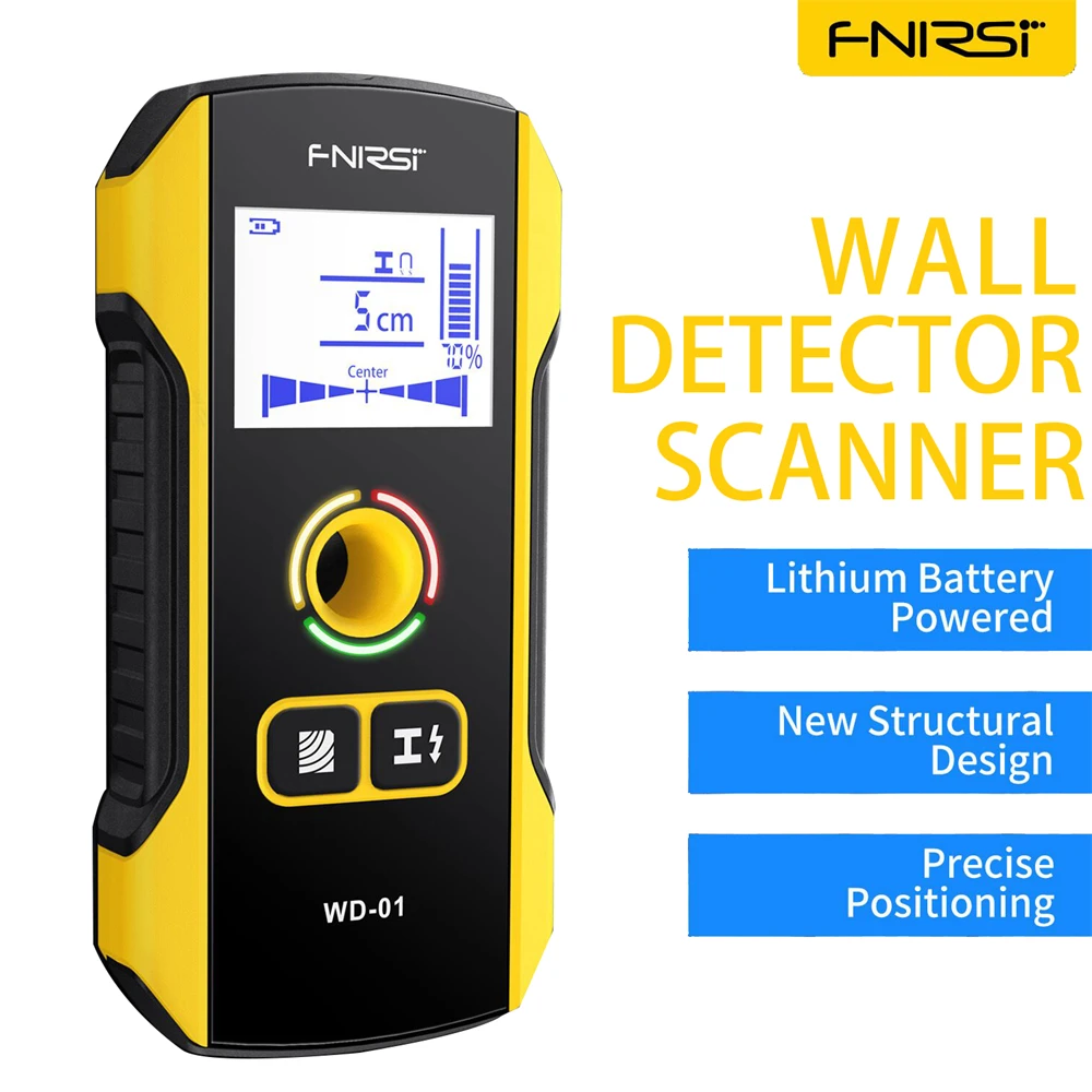 FNIRSI WD-01 Metal Detector Wall Detector Scanner Wooden AC Wires Metal Pipes Rebars Detecting Tool Indicator Light Positioning
FNIRSI WD-01 Metal Detector Wall Detector Scanner Wooden AC Wires Metal Pipes Rebars Detecting Tool Indicator Light Positioning