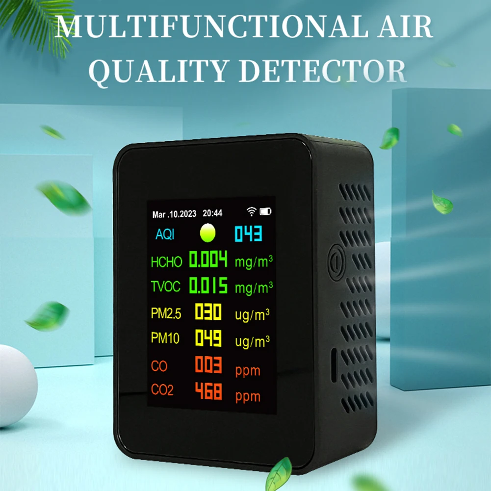 9 в 1 цифровой монитор качества воздуха M2.5 PM10 HCHO TVOC CO CO2 метр Многофункциональный точный для дома/офиса/школы/склада
9 в 1 цифровой монитор качества воздуха M2.5 PM10 HCHO TVOC CO CO2 метр Многофункциональный точный для дома/офиса/школы/склада