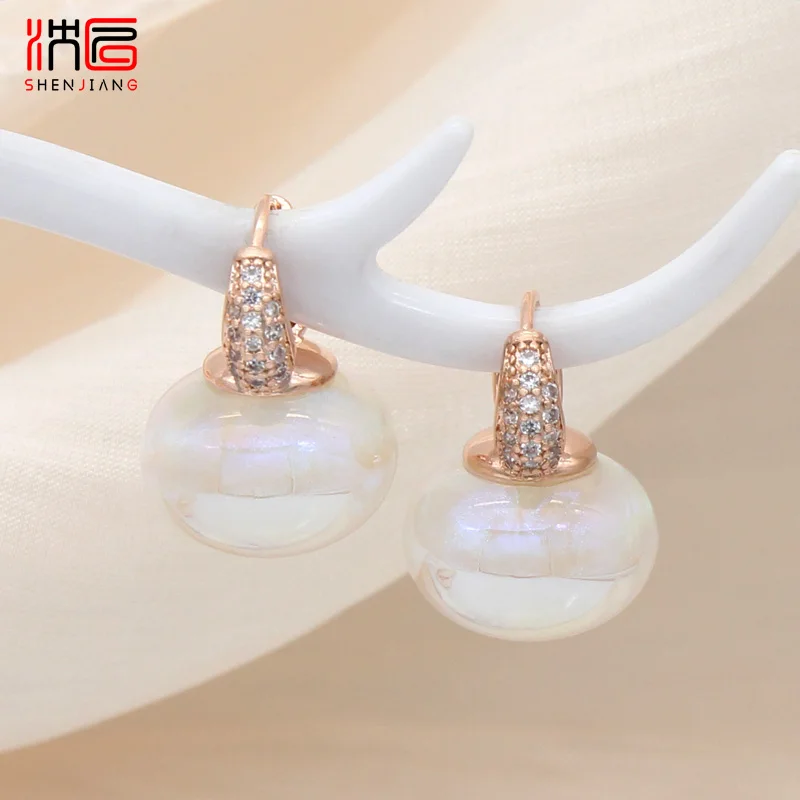 SHENJIANG New Fashion Bread Unique Colorful Dangle Earrings For Women Wedding Jewelry Gift Rose Gold Cubic Zirconia Eardrop
SHENJIANG New Fashion Bread Unique Colorful Dangle Earrings For Women Wedding Jewelry Gift Rose Gold Cubic Zirconia Eardrop