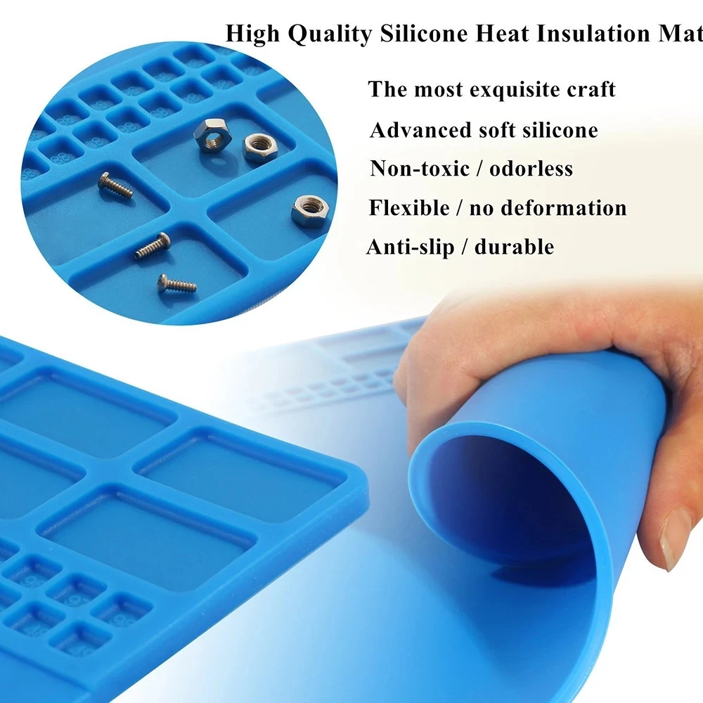 Soldering Mat Heat Insulation Silicone Welding Pad 405x305mm Soldering Repair Station Welding Soldering Maintenance Platform
Soldering Mat Heat Insulation Silicone Welding Pad 405x305mm Soldering Repair Station Welding Soldering Maintenance Platform