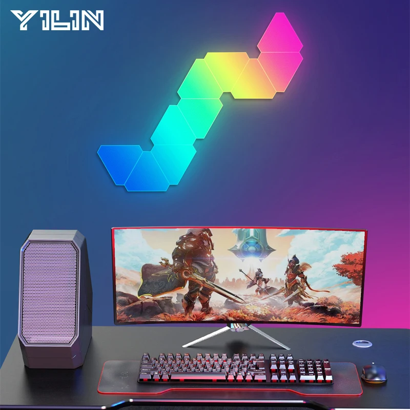 LED Triangle Wall Light USB Touch Night Light RGB Ambient Light Remote Control Indoor Game Room Bedroom Bedside Decorative Light
LED Triangle Wall Light USB Touch Night Light RGB Ambient Light Remote Control Indoor Game Room Bedroom Bedside Decorative Light