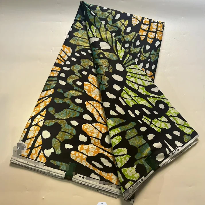 New Real Wax Fabric African Grand Glitter Golden Ankara Cotton Prints Material Pagne Green Loincloth Nigerian 6Yards For Sew
New Real Wax Fabric African Grand Glitter Golden Ankara Cotton Prints Material Pagne Green Loincloth Nigerian 6Yards For Sew