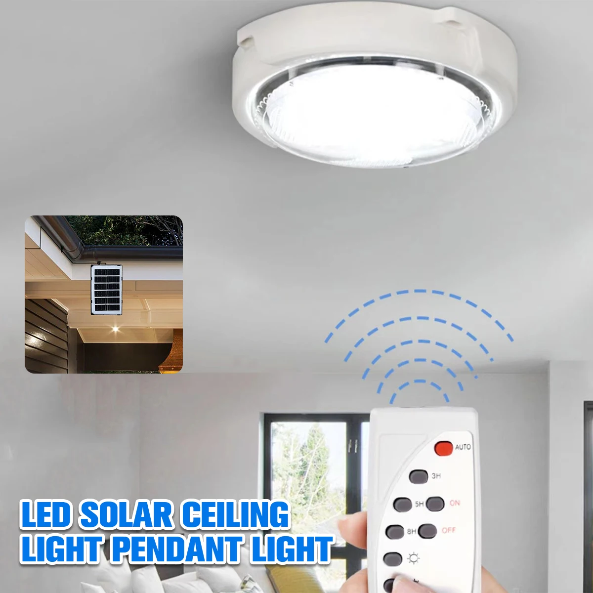 Solar Ceiling Light Solar Powered 60LED Pendant Lamp with Remote and Light Sensor Control 2000mAh Battery Outdoor Solar Light
Solar Ceiling Light Solar Powered 60LED Pendant Lamp with Remote and Light Sensor Control 2000mAh Battery Outdoor Solar Light