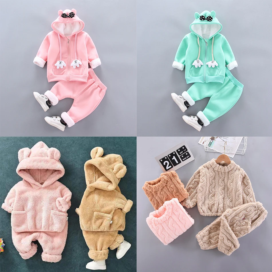 Children's Clothing Set Baby Boys Girls Autumn Winter Warm Clothes Cute Fleece Jacket Hooded Kids Plush Pajamas Suit Top + Pants
Children's Clothing Set Baby Boys Girls Autumn Winter Warm Clothes Cute Fleece Jacket Hooded Kids Plush Pajamas Suit Top + Pants