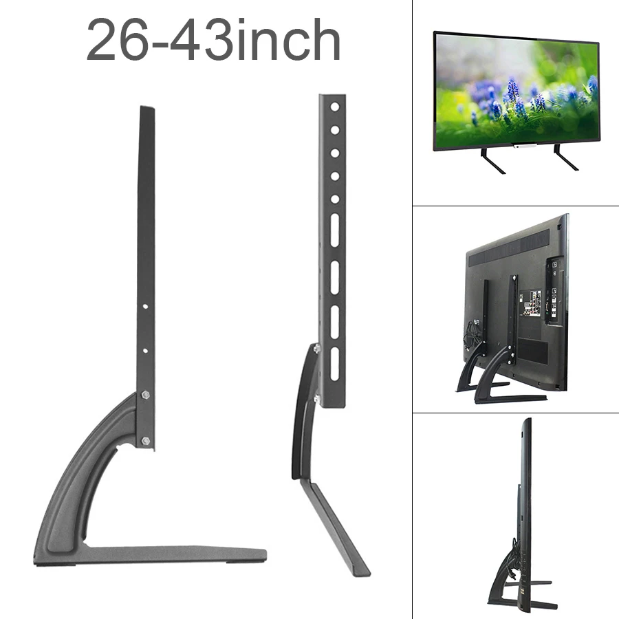 

26-43 Universal 25KG TV Stand Base Bracket for Plasma LCD Flat Screen Height Adjustable Monitor Mount Bracket Anti-Skid Base