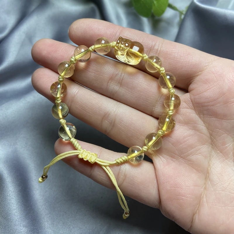Natural Yellow Citrines Crystal PIXIU Bracelet Handmade braided Design Bring Health Wealth Lucky Women Jewelry Female Gift
Natural Yellow Citrines Crystal PIXIU Bracelet Handmade braided Design Bring Health Wealth Lucky Women Jewelry Female Gift
