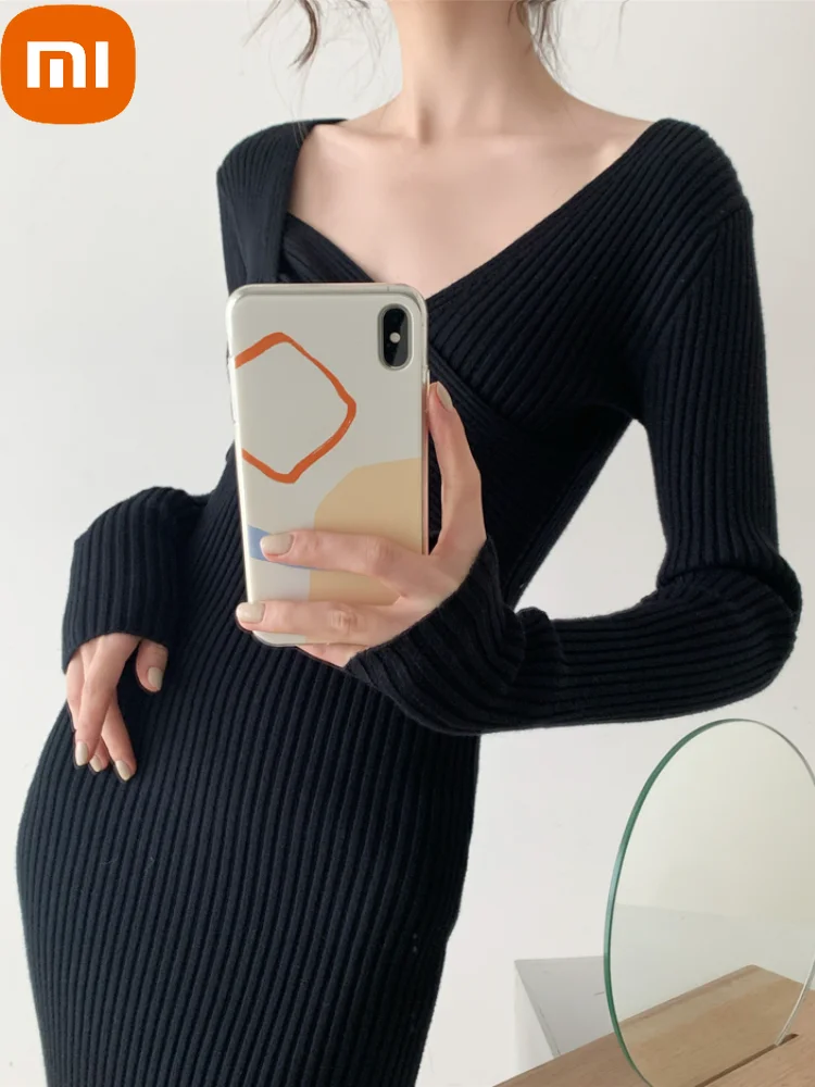 XIAOMI Winter Elegant Knitted Dress Women Bodycon France Office Dresses Ladies V-neck Korean Fashion One-piece Dress Autumn
XIAOMI Winter Elegant Knitted Dress Women Bodycon France Office Dresses Ladies V-neck Korean Fashion One-piece Dress Autumn