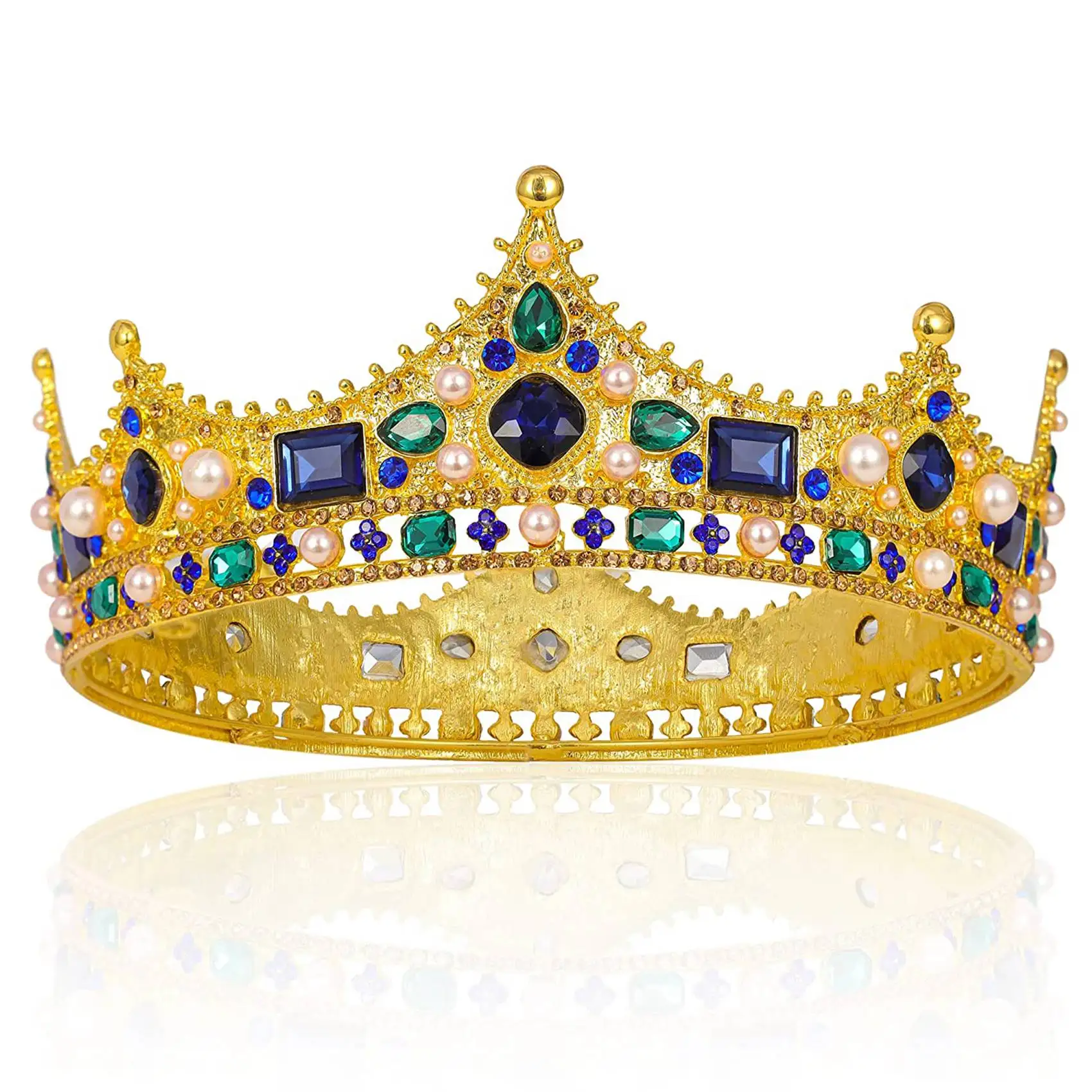 Gold King Crowns for Men - Baroque Vintage Rhinestone Crystal Crown, Men'S Full Kings Crown for Theater Prom Party
Gold King Crowns for Men - Baroque Vintage Rhinestone Crystal Crown, Men'S Full Kings Crown for Theater Prom Party