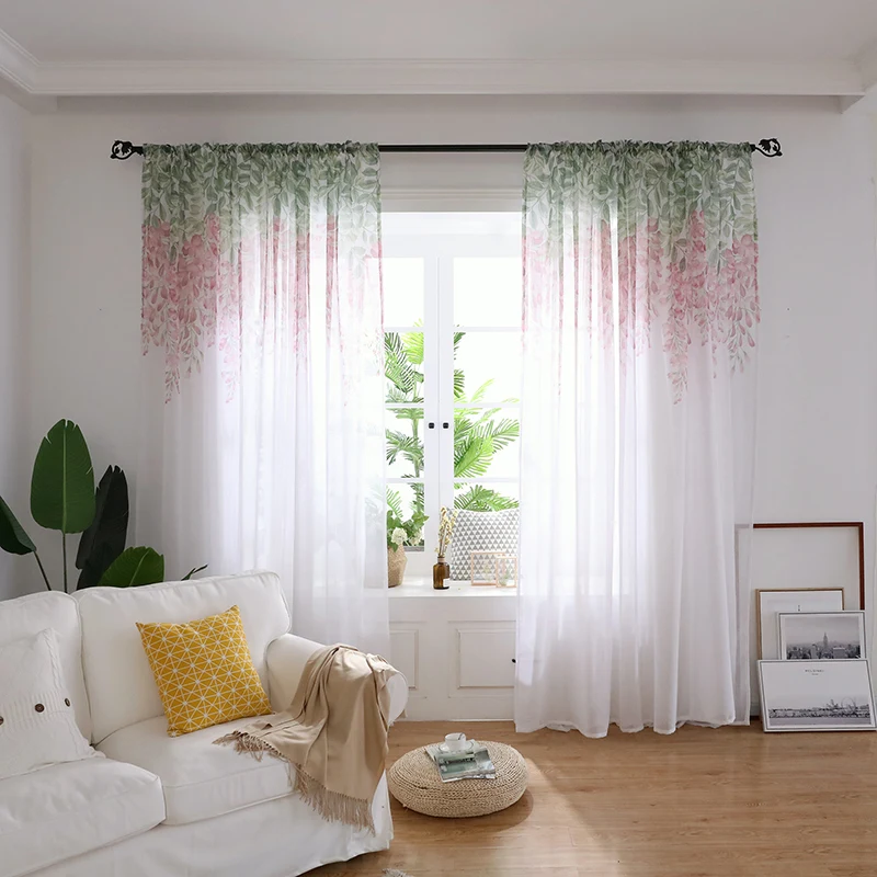 1pcs Printed Pastoral Tulle Curtains For Living Room Wisteria Flower Children's Room Linen Window Curtain For Bedroom
1pcs Printed Pastoral Tulle Curtains For Living Room Wisteria Flower Children's Room Linen Window Curtain For Bedroom
