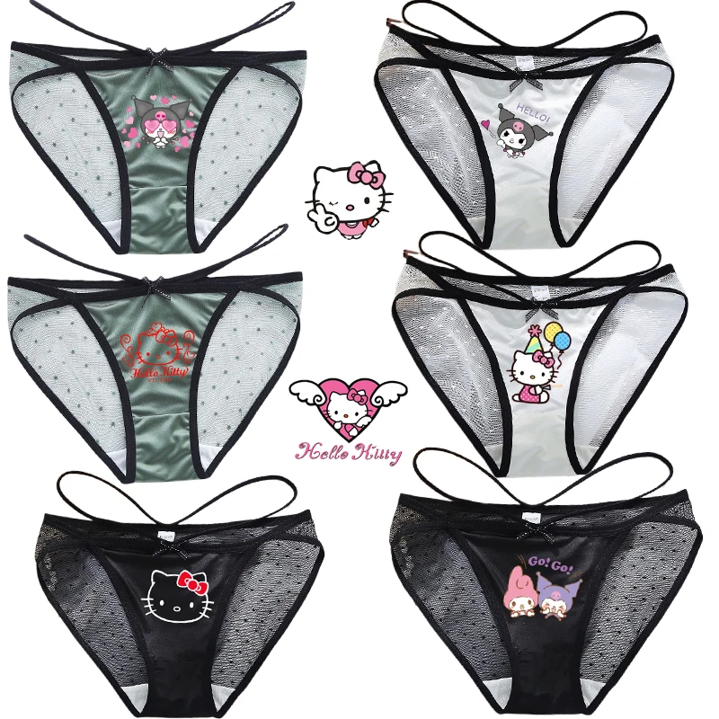 Японские сексуальные кружевные женские трусики Hello Kitty, аниме мультфильм Kuromi Melody Y2K, дышащие шелковые атласные трусы для девочек, женские подарки
Японские сексуальные кружевные женские трусики Hello Kitty, аниме мультфильм Kuromi Melody Y2K, дышащие шелковые атласные трусы для девочек, женские подарки