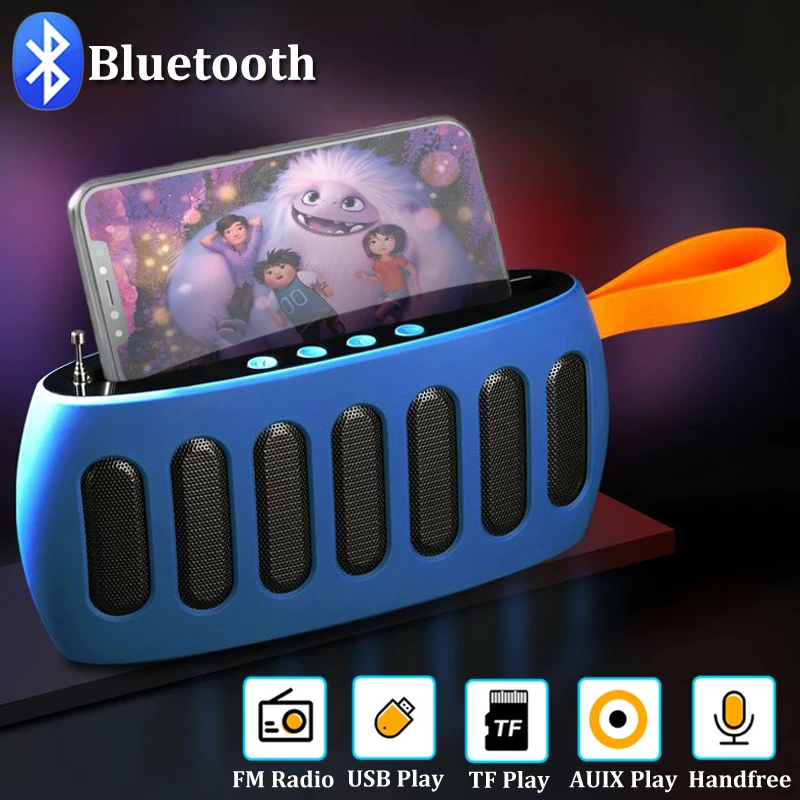 

Портативный fm-радио ручной радиоприемник стерео Bluetooth динамик открытый сабвуфер TF/USB/AUX музыкальный плеер Поддержка громкой связи