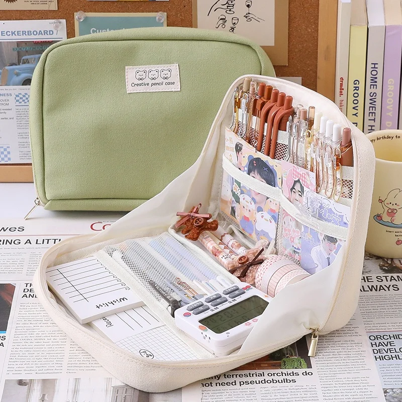 INS Large Capacity Multi-Layer Pen Bag Case School Student Stationery Storage Organizer Container Kawaii Cute Canvas Bag Gifts 
INS Large Capacity Multi-Layer Pen Bag Case School Student Stationery Storage Organizer Container Kawaii Cute Canvas Bag Gifts