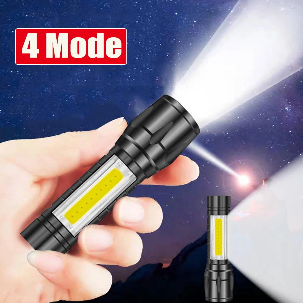 Светодиодный фонарик с COB матрицей, карманный фонарь с зумом, зарядка через USB, 4 режима светильник щения, для кемпинга и пешего туризма
Светодиодный фонарик с COB матрицей, карманный фонарь с зумом, зарядка через USB, 4 режима светильник щения, для кемпинга и пешего туризма
