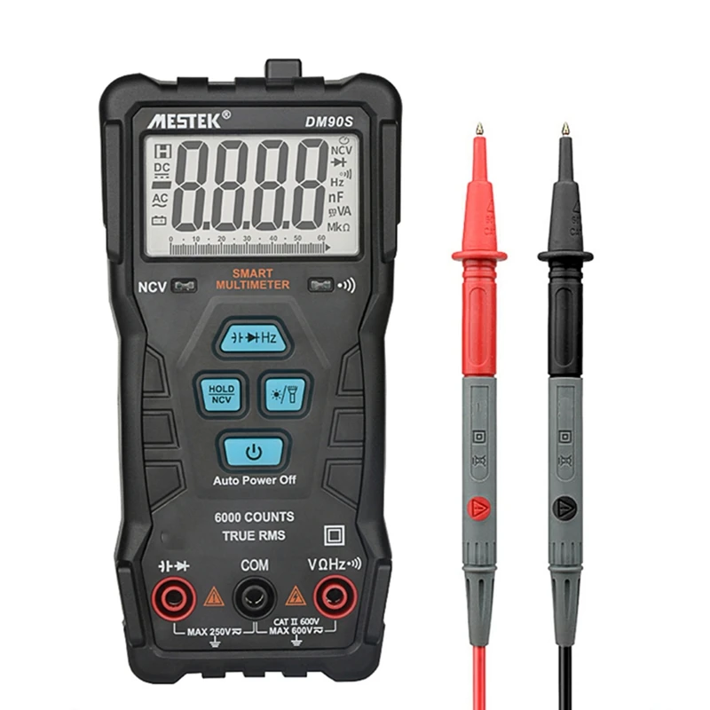 Mestek DM90S Multimeter 6000 Counts NCV Digital Multimeter Auto Ranging AC/DC Voltage Meter Flash Back Light Large Screen
Mestek DM90S Multimeter 6000 Counts NCV Digital Multimeter Auto Ranging AC/DC Voltage Meter Flash Back Light Large Screen