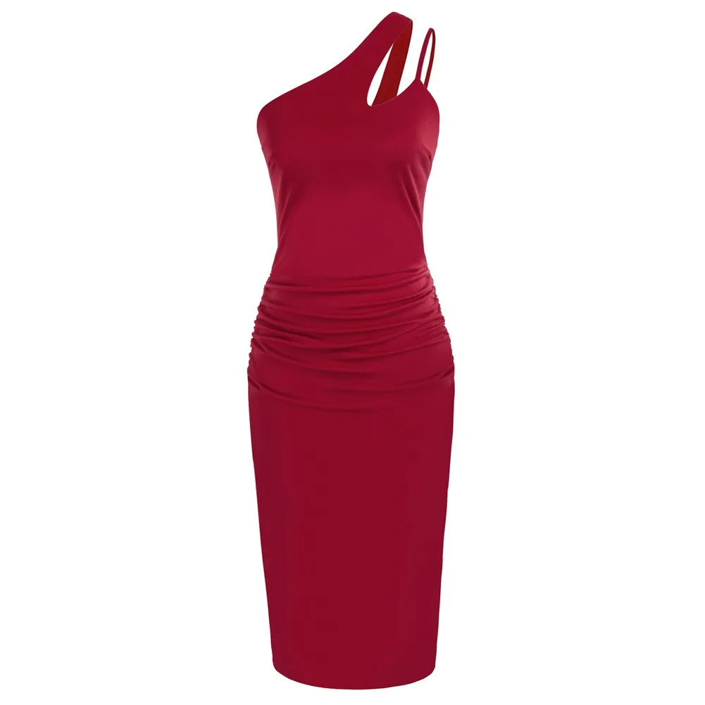 GK Women Summer Dress Sexy One Shoulder Dual Strap Oblique Neck Solid Hollow Irregular Elegant Fashion New Ruched Bodycon Dress
GK Women Summer Dress Sexy One Shoulder Dual Strap Oblique Neck Solid Hollow Irregular Elegant Fashion New Ruched Bodycon Dress