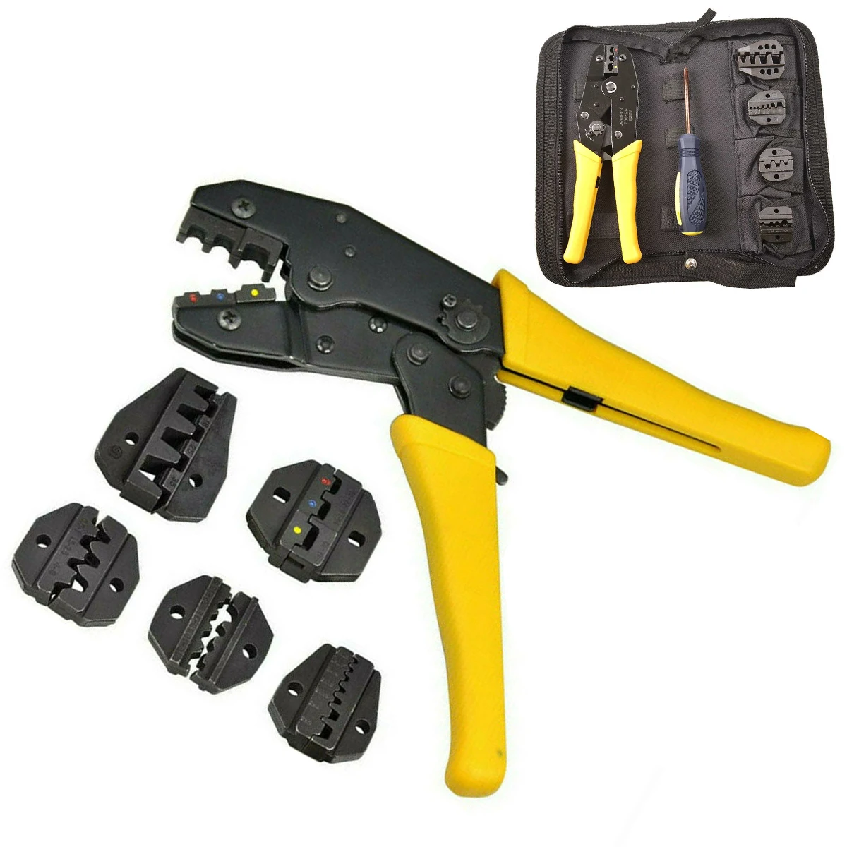 Crimping Pliers Wire Crimpers Set with Screwdriver 5pcs Crimping Module for Insulated Connector Terminal Crimping Crimping
Crimping Pliers Wire Crimpers Set with Screwdriver 5pcs Crimping Module for Insulated Connector Terminal Crimping Crimping