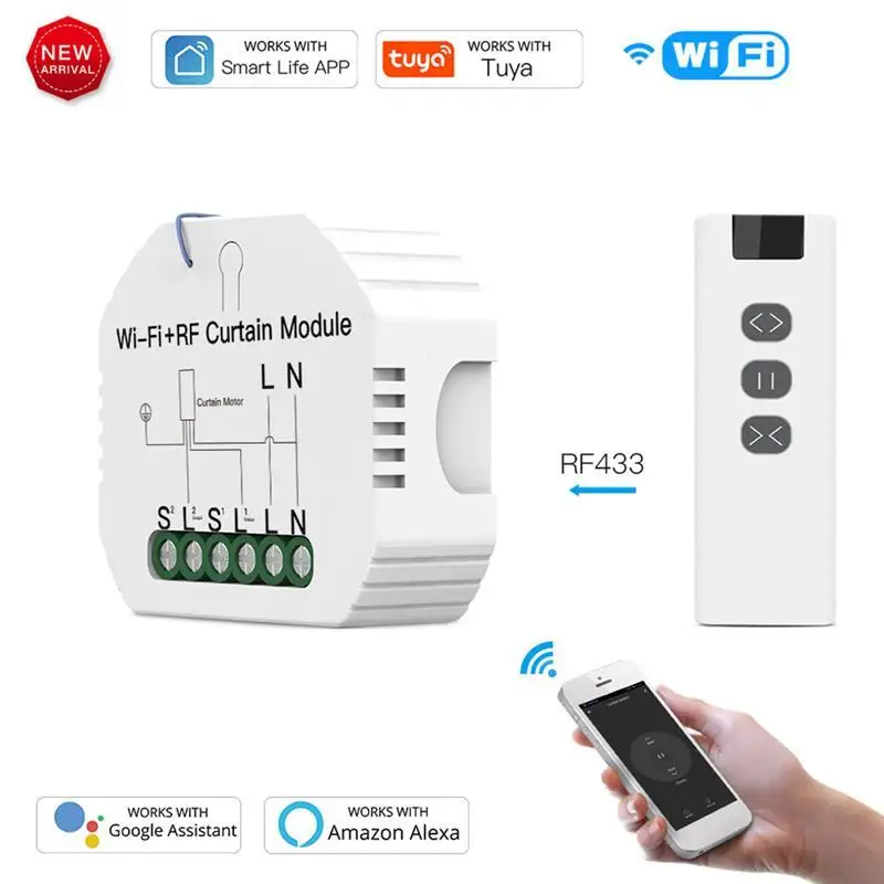Tuya Smart Life WiFi Curtain Switch Module Smart Home Curtain Roller for Roller Shutter Blinds Motor Voice Control Module DIY
Tuya Smart Life WiFi Curtain Switch Module Smart Home Curtain Roller for Roller Shutter Blinds Motor Voice Control Module DIY