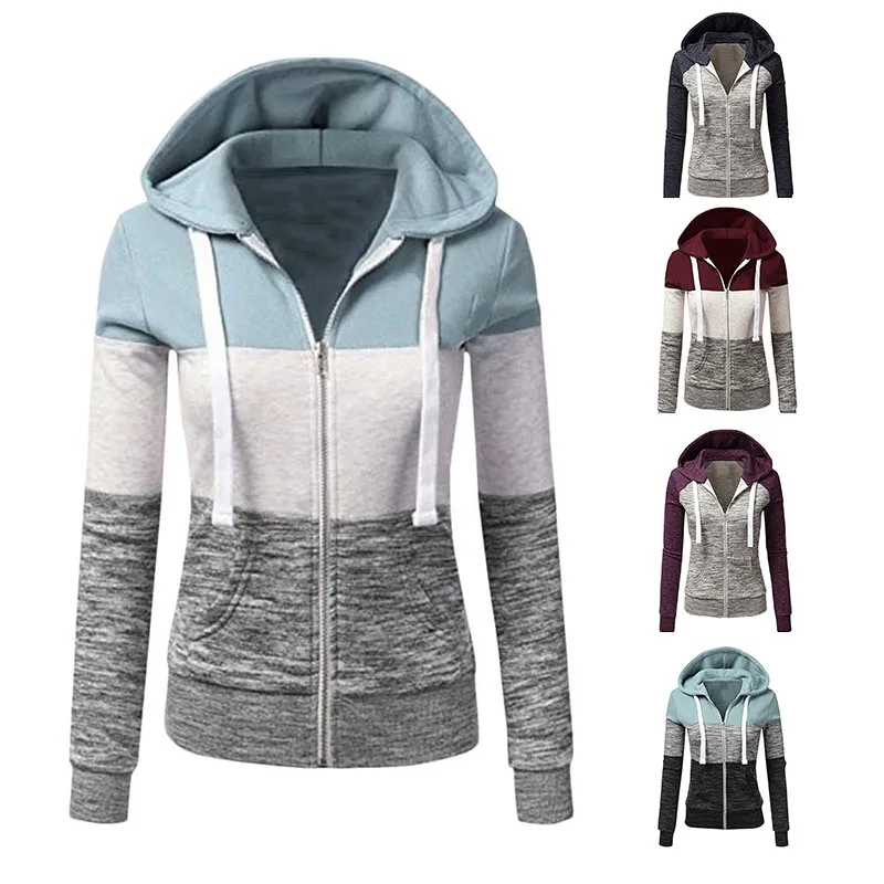 Women Sweatshirts Autumn Winter Hoodies Long Sleeve Hoody Ladies Zipper Pocket Patchwork Hooded Sweatshirt Female Outwear
Women Sweatshirts Autumn Winter Hoodies Long Sleeve Hoody Ladies Zipper Pocket Patchwork Hooded Sweatshirt Female Outwear